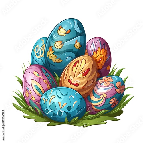 Festive Easter Eggs Celebration Illustration