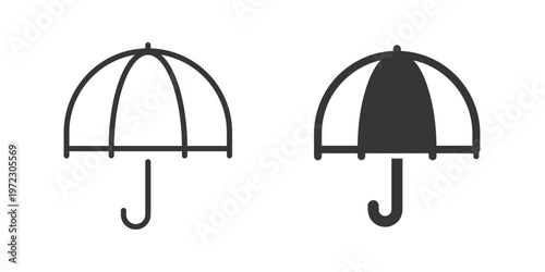Security Umbrella thin line and solid icon. Multi series icon. Web minimal icon