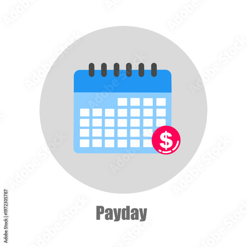 Payday Calendar Icon with Money Symbol Salary Payment Reminder