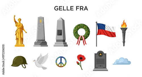 Collection of Memorial and Remembrance Symbols