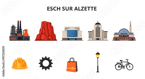 Esch Sur Alzette City Landmarks and Industry Icons