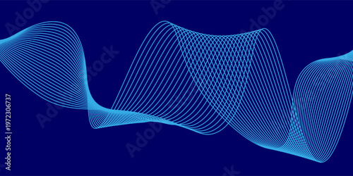 blue Dynamic line on dark blue background,Digital Sound Wave concept design,Vector illustration