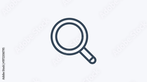 Magnifying glass icon line art.