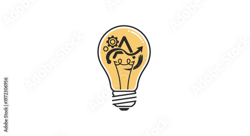 Light Bulb with Gears Inside.