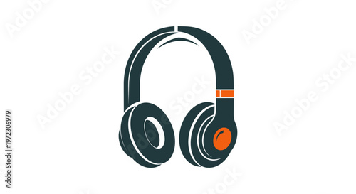 Black and orange wireless headphones.