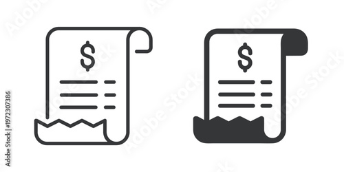 Payment Invoice thin line and solid icon. Multi series icon. Web minimal icon
