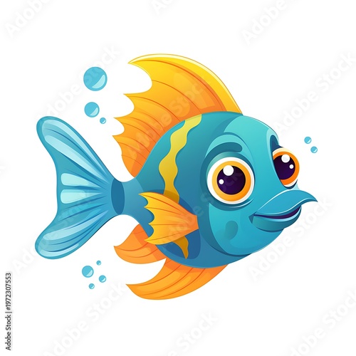 Colorful Fish Cartoon Vector Illustration