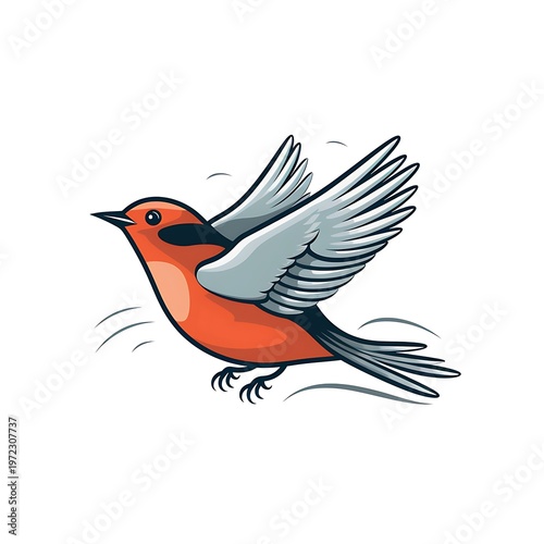 Elegant Bird in Abstract Line Art