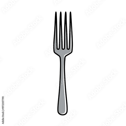 Minimalist Fork Vector on White Background