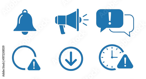 Warning signs and alert symbols icons.