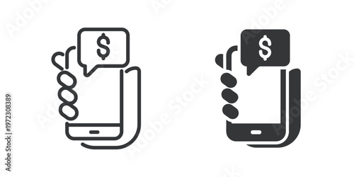 Mobile Payment thin line and solid icon. Multi series icon. Web minimal icon