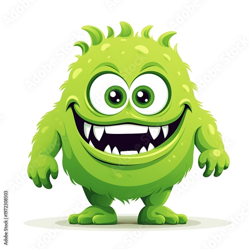 Green monster silhouette on clean white background
