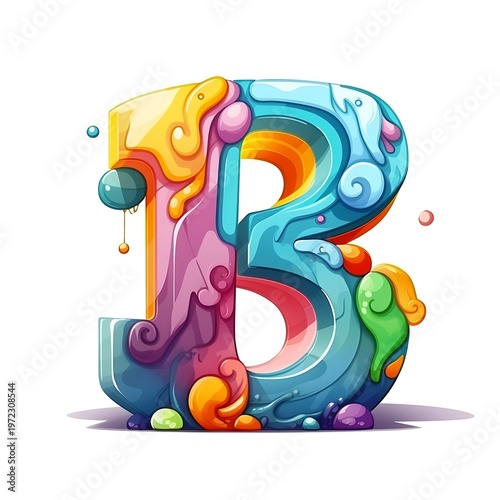 Colorful 3D Retro Alphabet for Logos