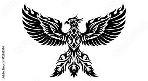 Tribal Phoenix Tattoo Design