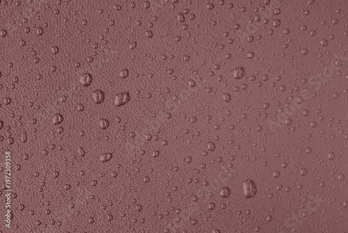 Tableau sur toile Macro leather texture with water drops, waterproof and hydrophobic surface conce
