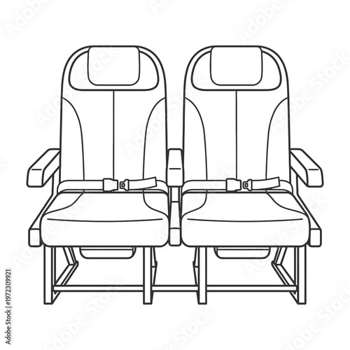 Airplane seats with seatbelts