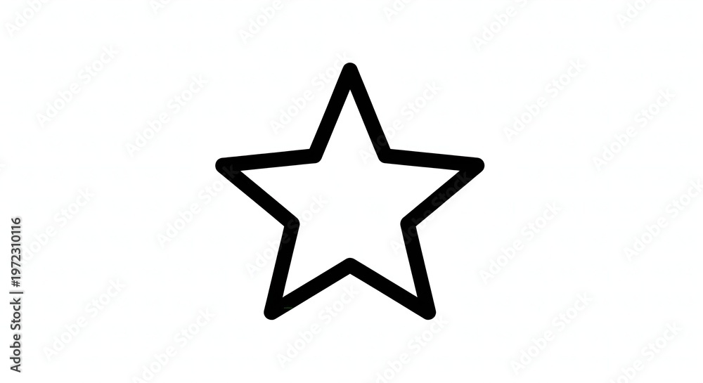 Obraz premium Simple Outline Black Star Symbol Celestial Shape Sign Icon