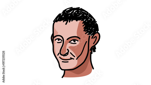 Niccolo Machiavelli portrait, flat vector illustration