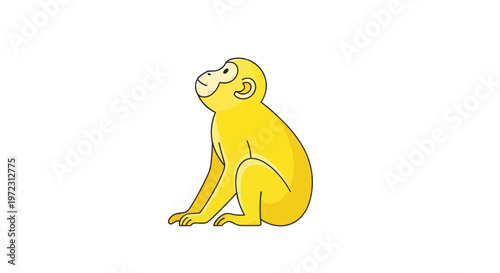 Golden Monkey Sitting and Looking Up