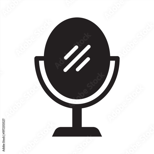 Authenticity icon. Mirror icon. Icon symbol for authenticity, genuine, original, identity, honesty, truth, reflection, self, clarity, mirror. Vector illustration