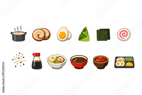 Japanese Food Icons Collection