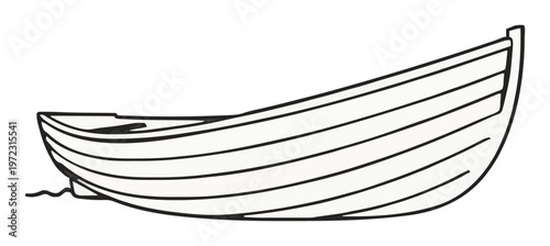 Dynamic rowboat flat vector illustration icon. Generative AI