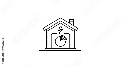 Quadro su tela House with energy efficiency symbol inside.