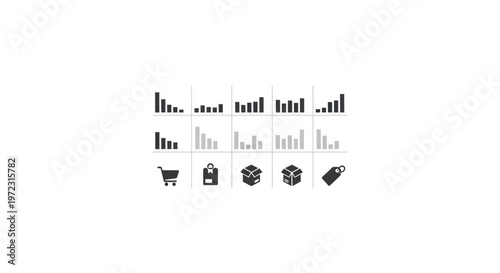 Shopping icons on white background.