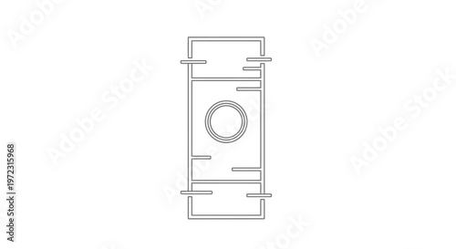 Simple gray rectangle with circle.