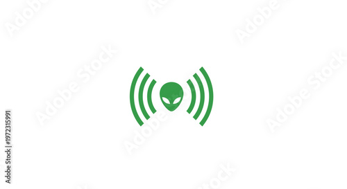 Green Wi-Fi symbol with waves.