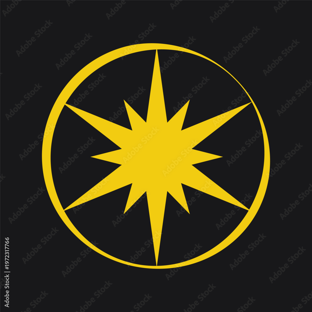 Fototapeta premium Geometric sparkle star icon vector design element.