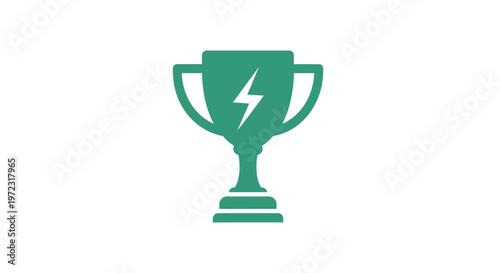 Green trophy cup with lightning symbol.