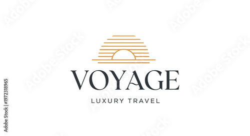 Voyage luxury travel company logo design.