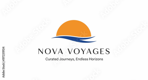Nova Voyages travel company logo design.