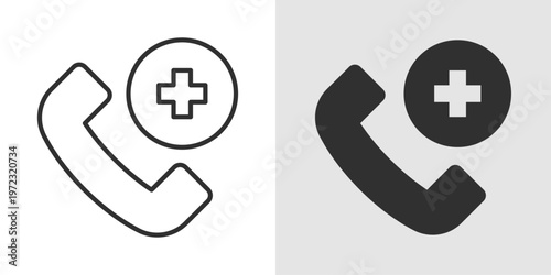 Emergency Call Icon representing urgent contact, help requests, and emergency services.