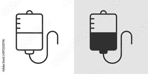 Blood Bag Icon representing blood storage, transfusion, and medical healthcare use.