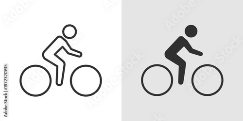 Cycling Icon representing riding a bicycle for fitness, transportation, or recreation, promoting cardiovascular health, endurance, and an active lifestyle.