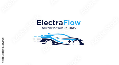 ElectraFlow electric car logo design.