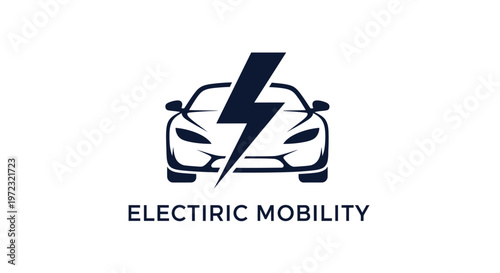 Electric mobility concept with car logo.
