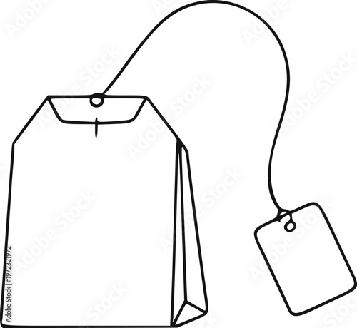 Blank Price Tag, Teabag Illustration, Tea Bag Vector Icon