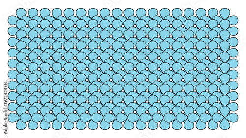 Teardrop Motif: An elegant and visually calming design features a repeating pattern of soft, rounded teardrop shapes in a delicate blue hue, perfect for backgrounds.