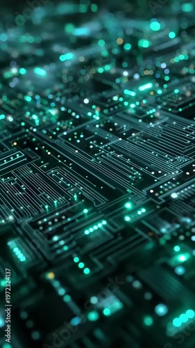 Futuristic Circuit Board with Glowing Connections 1.