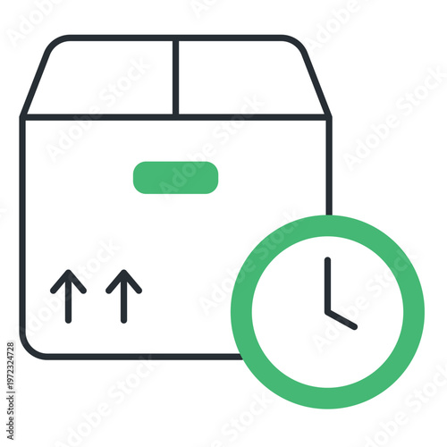 Scheduled Delivery Timing Icon. Time, Schedule, Delivery Symbol. Illustration for Delivery Planning Concept.