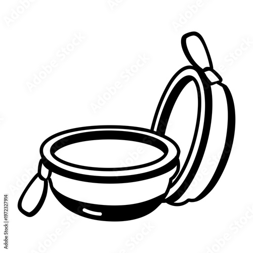 A glyph style icon showing a collapsible bowl  


