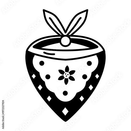 A glyph style icon showing a bandana  
