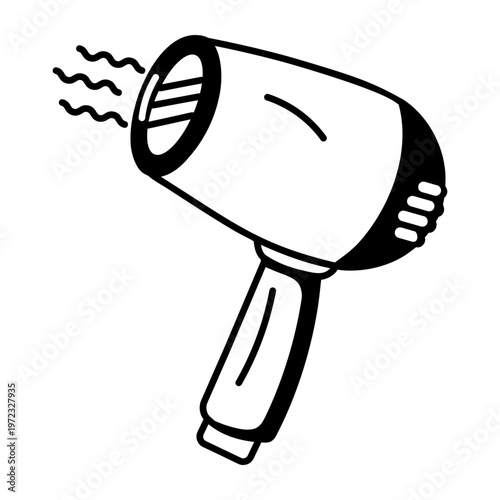 A glyph style icon representing a dryer  