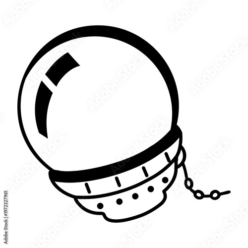 A glyph style icon showing a glow ball  