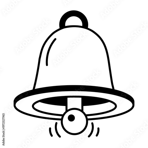 A glyph style icon representing a collar bell 
