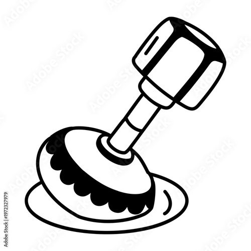 A glyph style icon representing a fetch stick  
