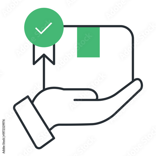 Handover Confirmation Verified Icon. Handover, Verified, Confirmation Symbol. Illustration for Secure Delivery Concept.